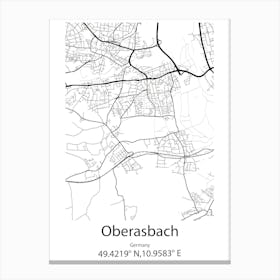 Oberasbach,Germany Minimalist Map Canvas Print