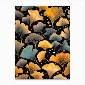 Ginkgo Leaves Seamless Pattern 3 Canvas Print