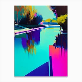 Lanes In Swimming Pool Landscapes Waterscape Bright Abstract 1 Canvas Print