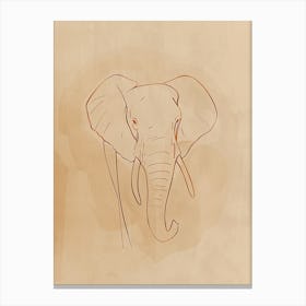 Elephant Boho, Line Art Canvas Print