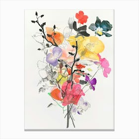 Snapdragon 2 Collage Flower Bouquet Canvas Print