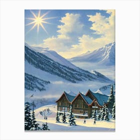 Naeba, Japan Ski Resort Vintage Landscape 1 Skiing Poster Canvas Print