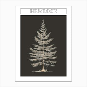Hemlock Tree Minimalistic Drawing 1 Poster Canvas Print