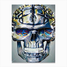 Skull And Brain Canvas Print