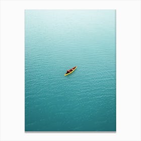 Canoe On A Glacial Lake Canvas Print