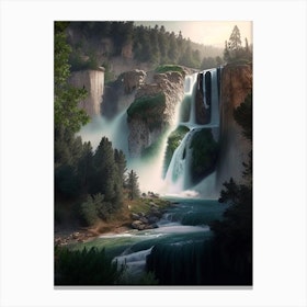 Düden Falls, Turkey Realistic Photograph (1) Canvas Print