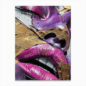 'Purple Lips' Canvas Print