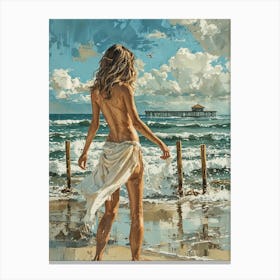 Woman On The Beach 1 Canvas Print