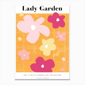 Flowers All Around Lady Garden Canvas Print