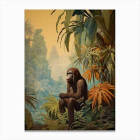 Orangutan 1 Tropical Animal Portrait Canvas Print