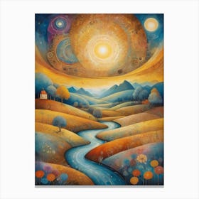 Sun Rising Over The Valley Canvas Print