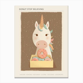 Unicorn & Rainbow Sprinkle Donuts 1 Poster Canvas Print