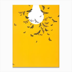 Light Bulb With Butterflies Canvas Print