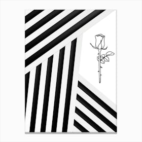 Abstract Black And White Rose Canvas Print