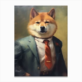 Gangster Dog Shiba Inu Canvas Print