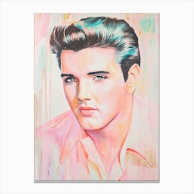 Elvis Presley, Rock und Popkultur Pastel pink Malerei Canvas Print