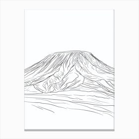 Mount Kilimanjaro Tanzania Line Drawing 6 Canvas Print