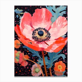 Surreal Florals Anemone 2 Flower Painting Canvas Print
