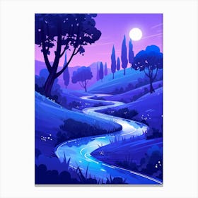 Landscape At Night Canvas Print