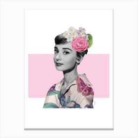 Lovely Audrey Hepburn Collage Canvas Print