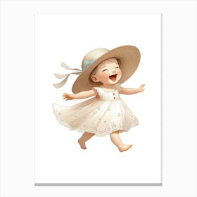 Little Girl In A Hat 2 Canvas Print