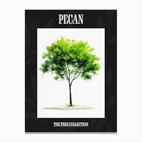 Pecan Tree Pixel Illustration 3 Poster Canvas Print