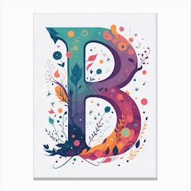 Colorful Letter B Illustration 42 Canvas Print