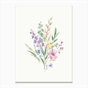 Watercolor Flowers Kids and Nursery Canvas Print