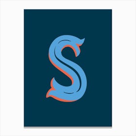 Letter S Typographic Canvas Print