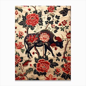 Chinese Lunar Year Of The Ox 1 Full William Morris Style Canvas Print