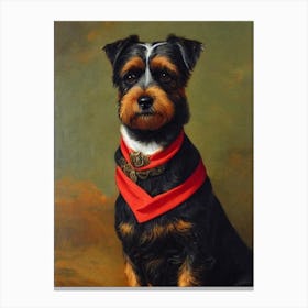 Border Terrier Renaissance Portrait Oil Painting Canvas Print