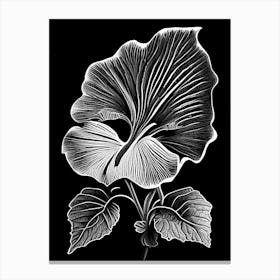 Pansy Leaf Linocut 2 Canvas Print
