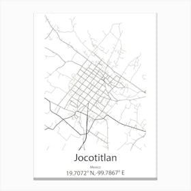 Jocotitlan,Mexico Minimalist Map Canvas Print