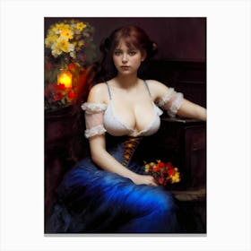 The Countess - Woman In A Blue Dress - victorian gothic classical portrait fantasy art Canvas Print