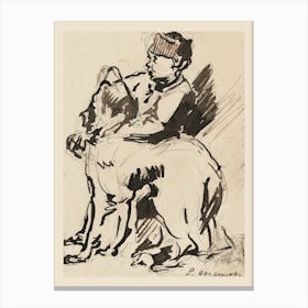 A Boy Holding His Dog   Édouard Manet Canvas Print