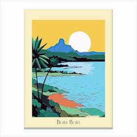 Poster Of Minimal Design Style Of Bora Bora French, Polynesia 3 Canvas Print