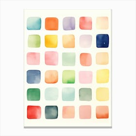 Watercolor Squares 1 Canvas Print