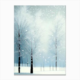 Winter Scenery, Snowflakes, Rothko Neutral 1 Canvas Print