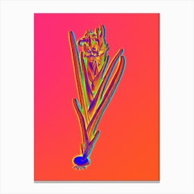 Neon Ferraria Botanical in Hot Pink and Electric Blue n.0508 Canvas Print