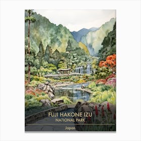 Fuji Hakone Izu National Park Japan Watercolour 4 Canvas Print