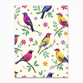 Flowers and birds - St. Valentines Day poster 4 Toile