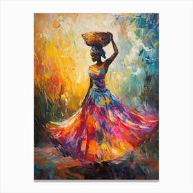 African Woman With Basket 13 Canvas Print