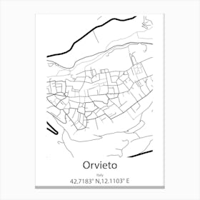 Orvieto,Italy Minimalist Map Canvas Print