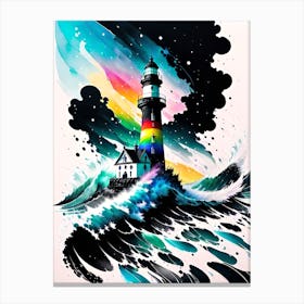 Rainbow Lighthouse Canvas Print