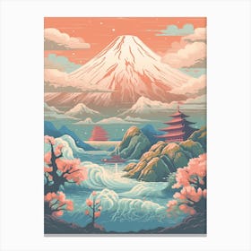 Mount Fuji Japan Travel Illustration 7 Canvas Print