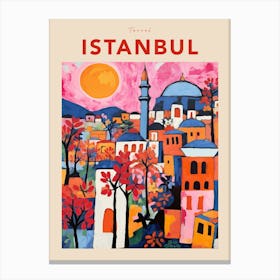 Istanbul Turkey 5 Fauvist Travel Poster Canvas Print