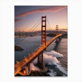 Golden Gate Bridge At Sunset Canvas Print