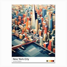 New York City View   Geometric Vector Illustration 3 Poster Canvas Print