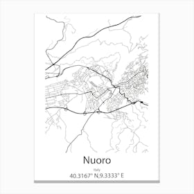 Nuoro,Italy Minimalist Map Canvas Print