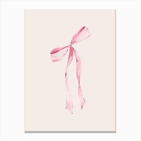 Coquette Pink Bow - 2 - Neutral Canvas Print